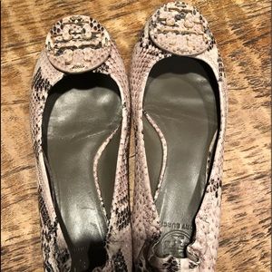 Tory Burch reva snake print ballerina flat